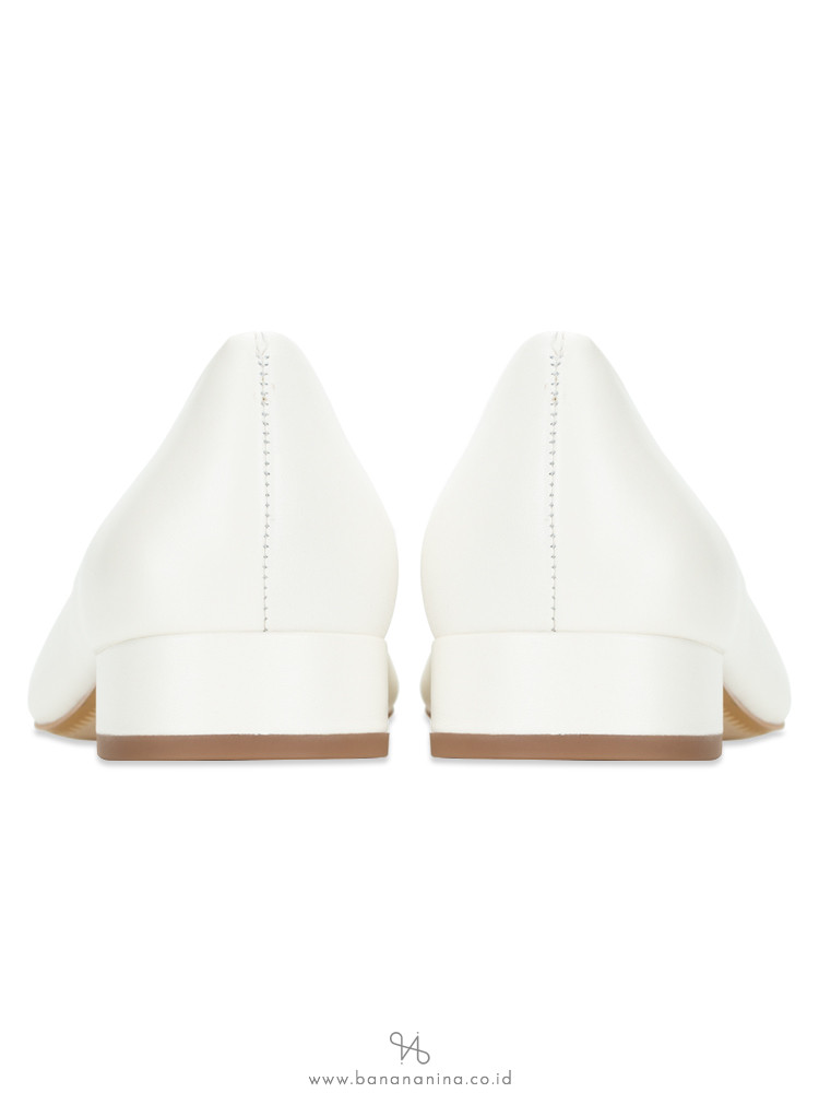 TORY BURCH Chelsea 25mm Heeled Ballet Flat Perfect Ivory Sz 9