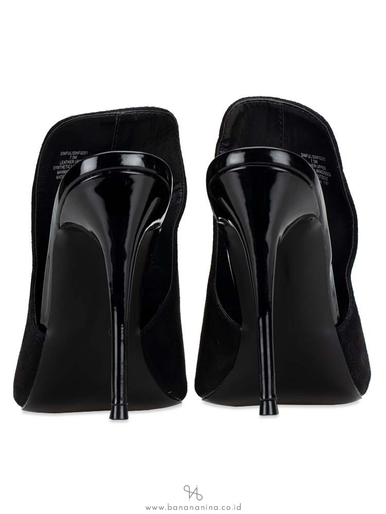 STEVE MADDEN Sinful Suede Heels Black Sz 7.5