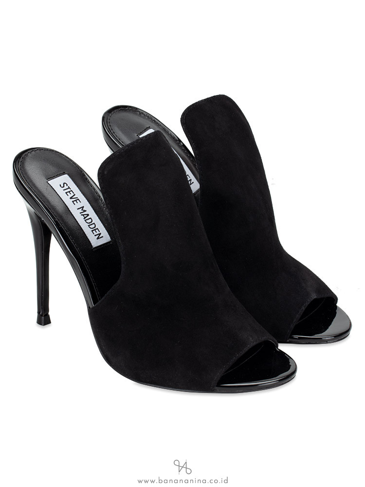 STEVE MADDEN Sinful Suede Heels Black Sz 7.5