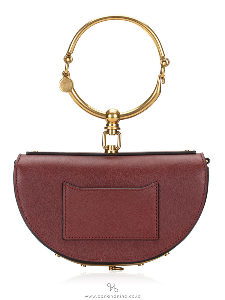 CHLOE Calfskin Nile Minaudiere Bracelet Bag Maroon