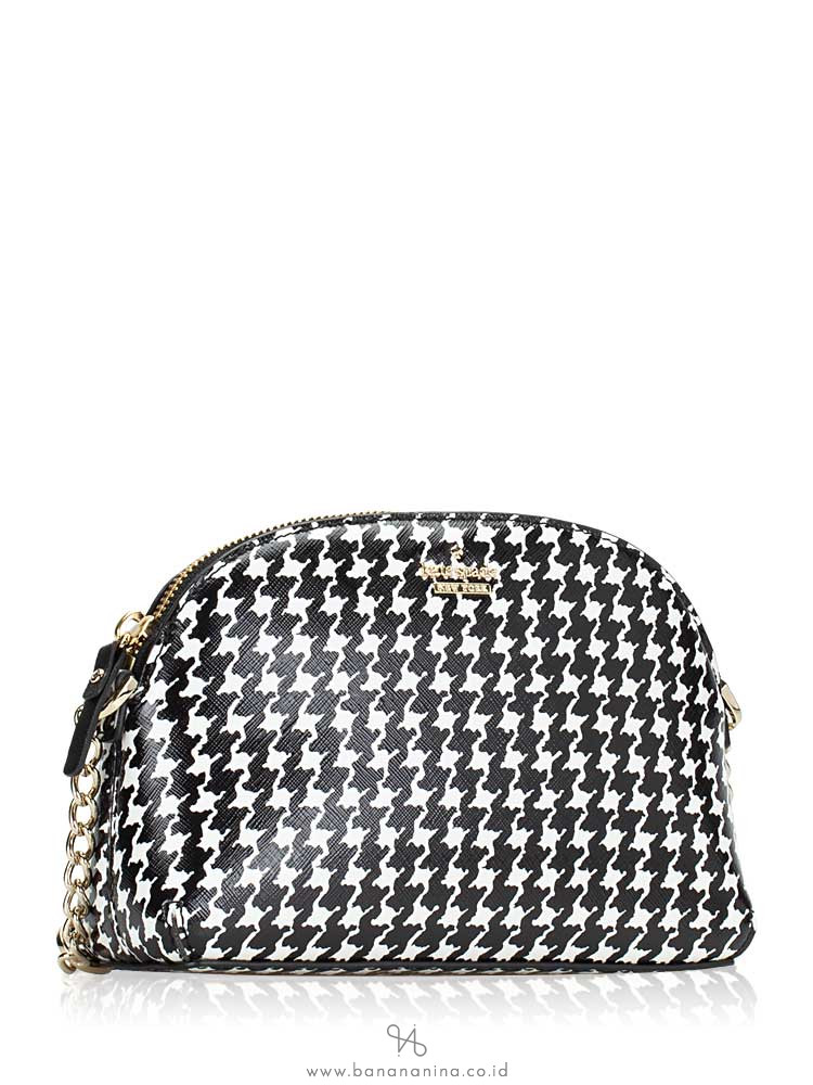KATE SPADE Cameron Street Houndstooth Hilli Black French Cream