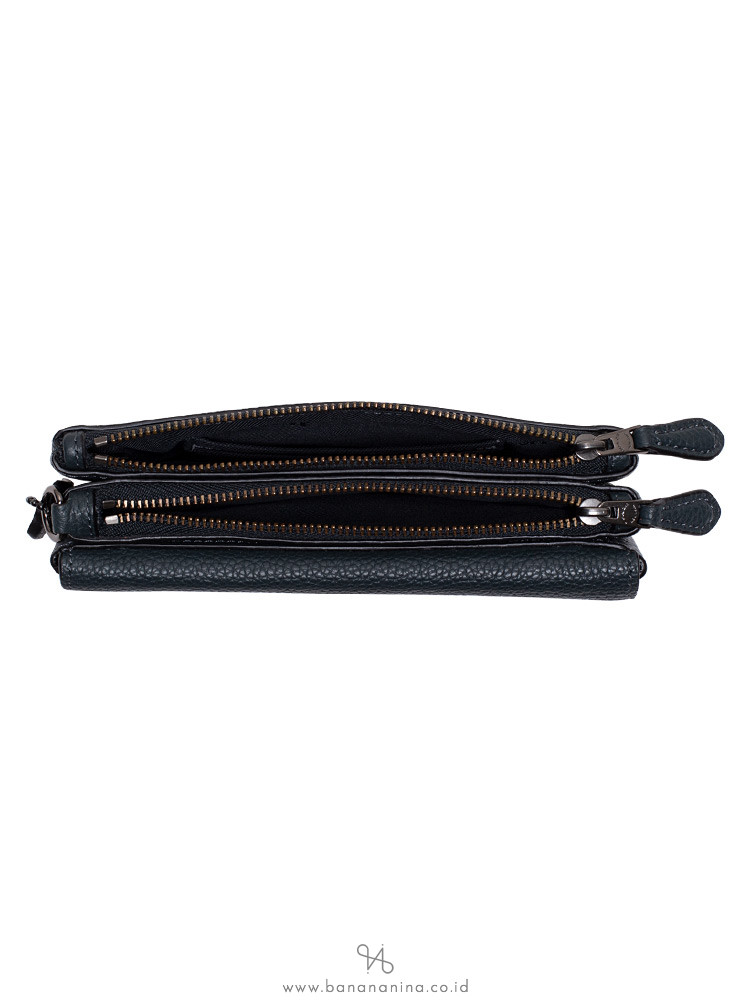 COACH 29609 Pebble Leather Triple Small Wristlet Cypress