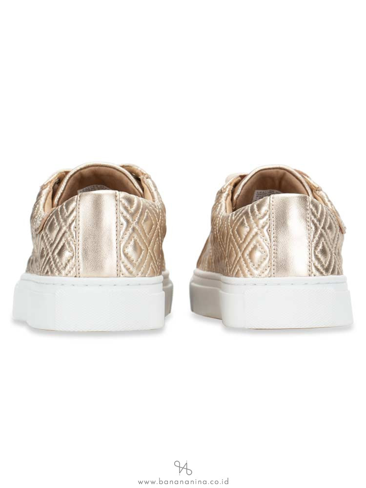 TORY BURCH Marion Quilted Lace Up Sneaker Rosegold Sz 7.5