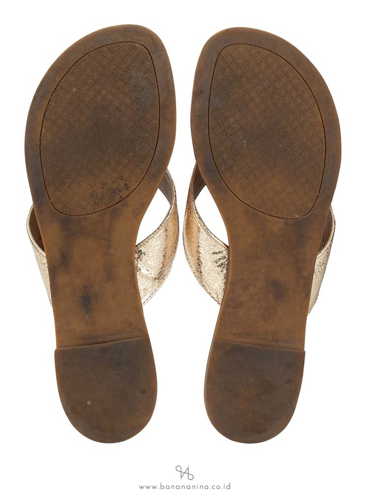 TORY BURCH Maybell Metallic Thong Sandal Rosegold Sz 6.5