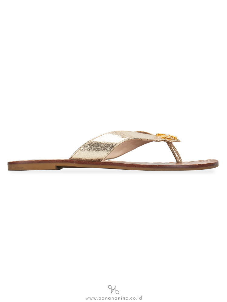TORY BURCH Maybell Metallic Thong Sandal Rosegold Sz 6.5