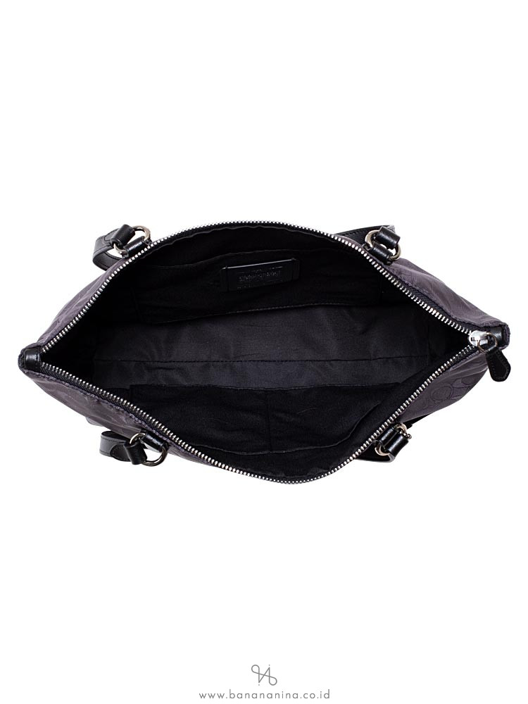 COACH 73184 Signature Nylon Zip Tote Black