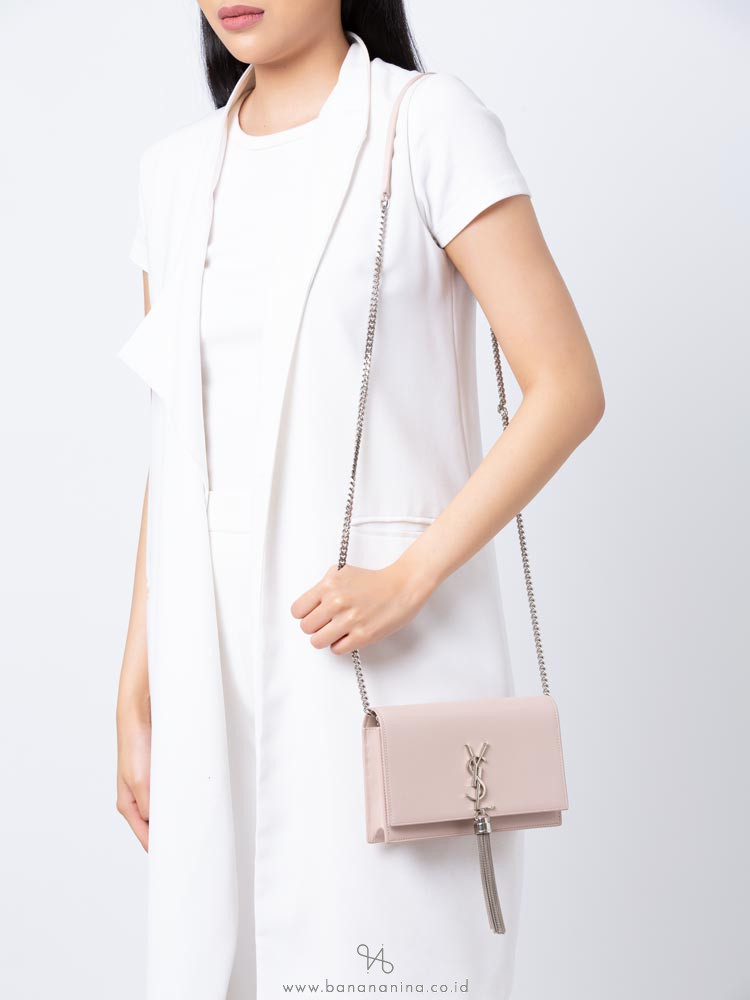 YSL Kate Tassel Chain Shoulder Bag Pale Blush