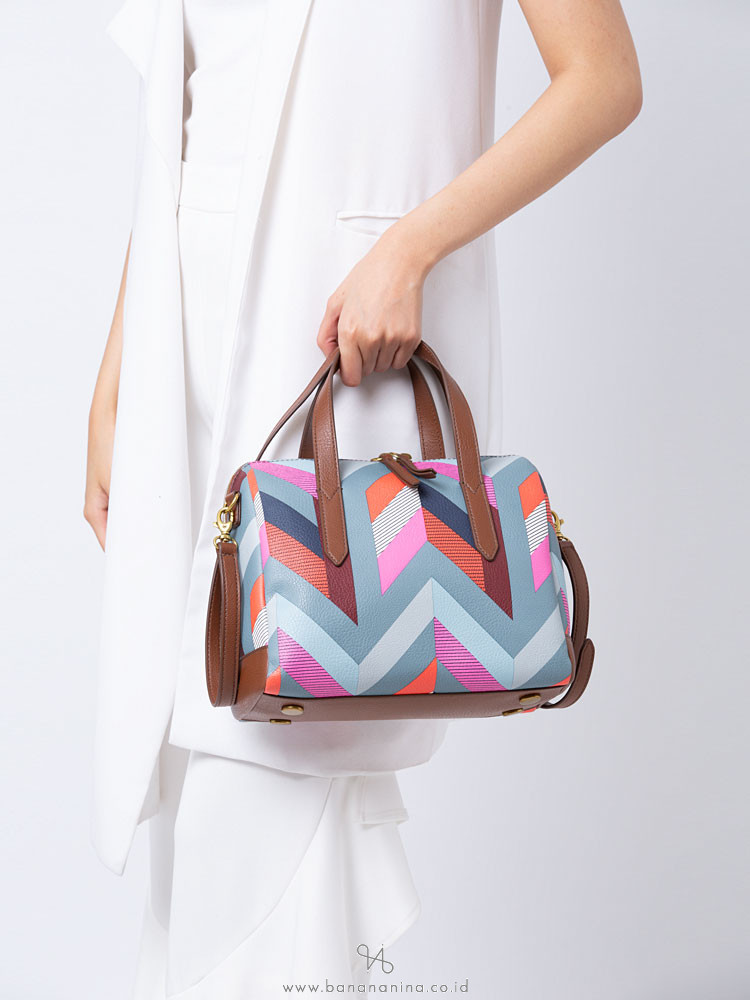 FOSSIL SHB2032998 Sydney Satchel Chevron Multi