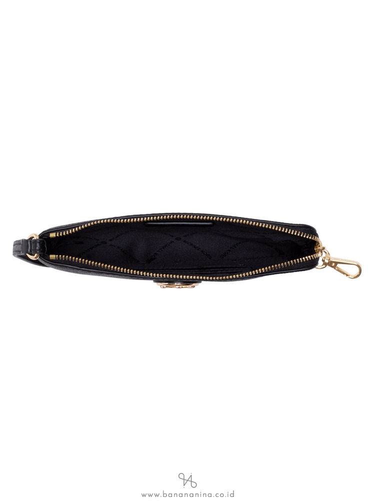 MICHAEL KORS Fulton Signature Large Wristlet Black Gold
