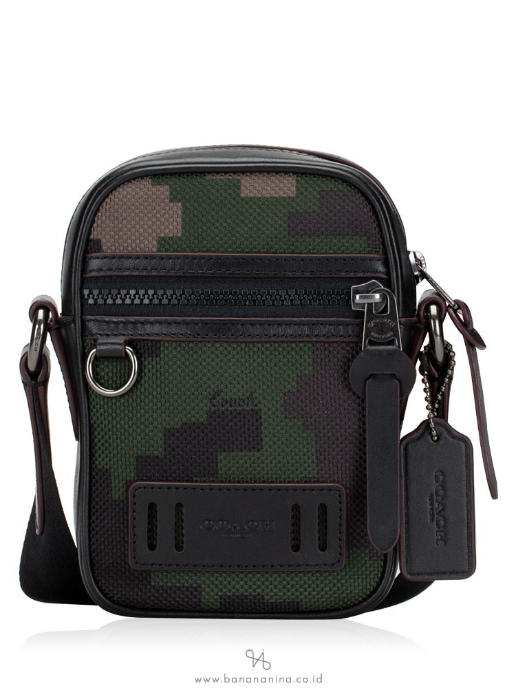 COACH Men 72927 Terrain Pixel Crossbody Camo Dark Green Multi