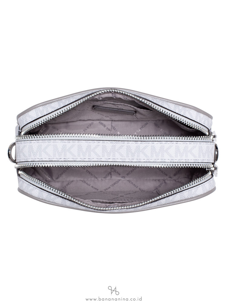 MICHAEL KORS Connie Monogram Small Camera Bag Bright White