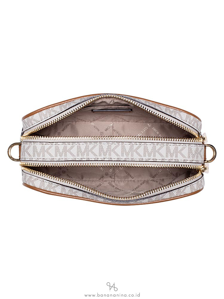 MICHAEL KORS Connie Monogram Small Camera Bag Vanilla Acorn