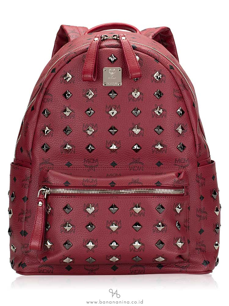 MCM Stark Tibetan Medium Backpack Red