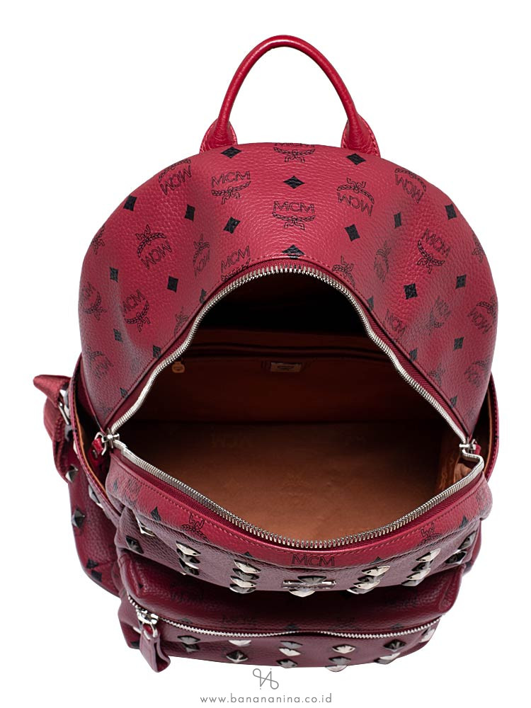MCM Stark Tibetan Medium Backpack Red