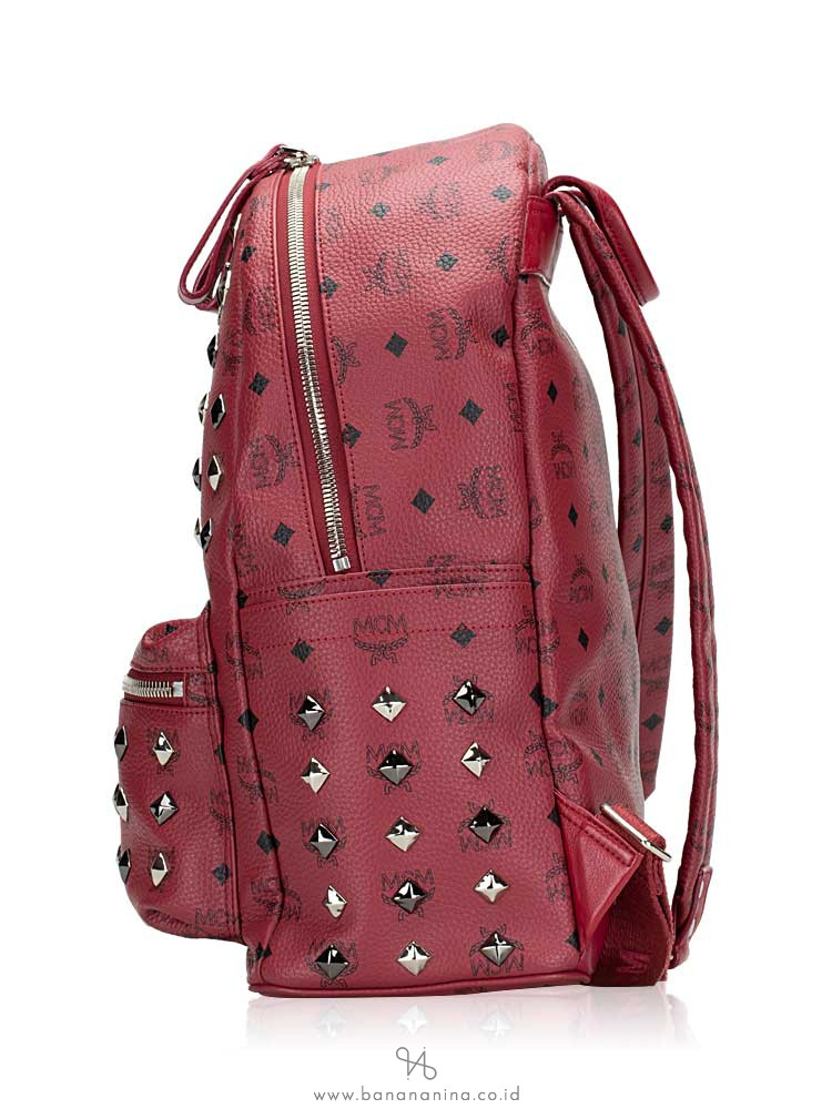MCM Stark Tibetan Medium Backpack Red