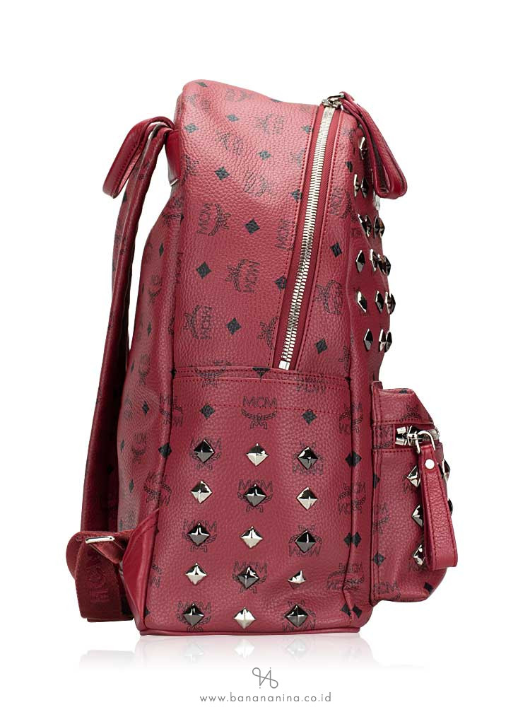 MCM Stark Tibetan Medium Backpack Red