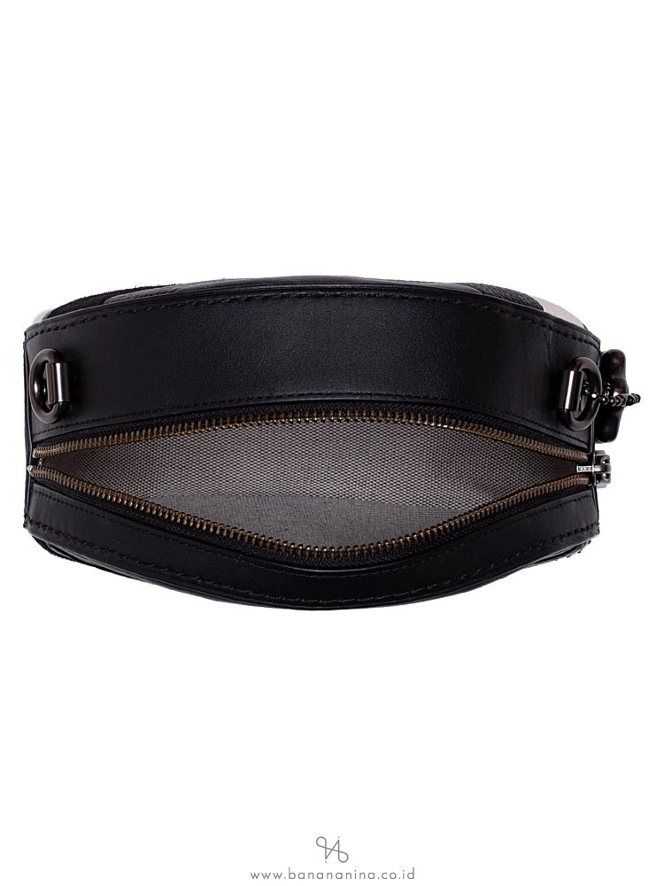 COACH 38668 Patchwork Python Leather Canteen Crossbody Black Multi