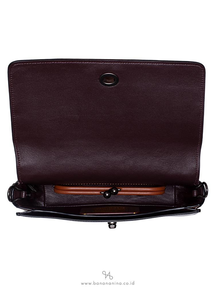 COACH 30427 Signature Embossed Leather Dinky Crossbody Midnight Navy