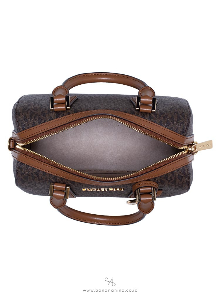 MICHAEL KORS Hayes Monogram Small Duffle Brown Luggage