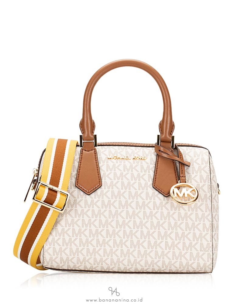 MICHAEL KORS Hayes Monogram Small Duffle Vanilla Luggage