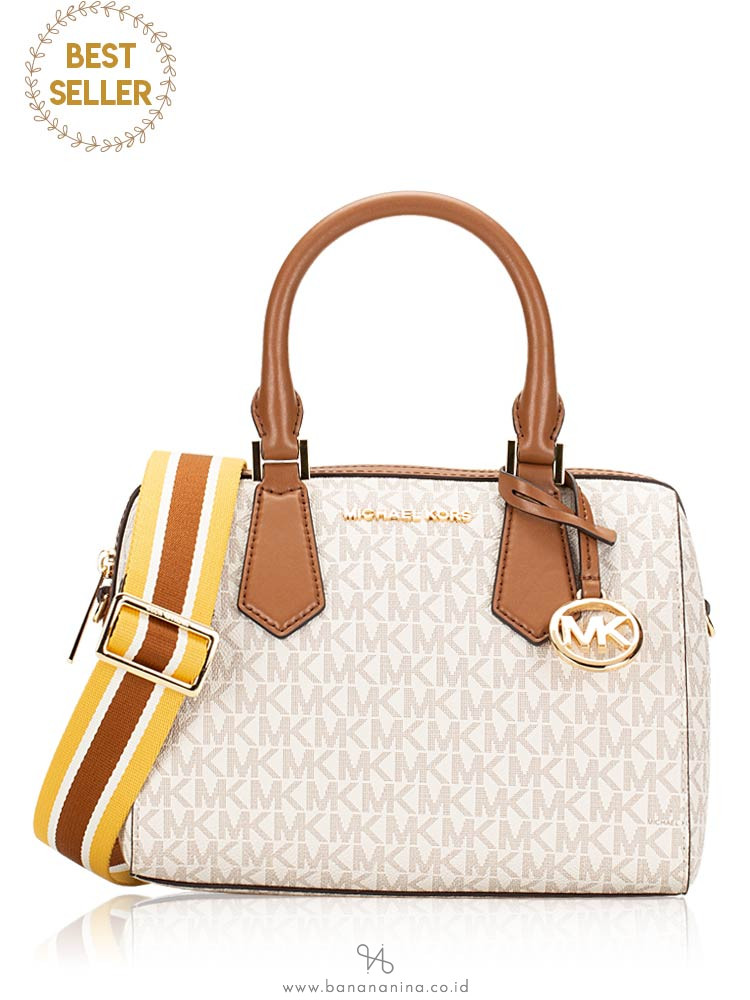 MICHAEL KORS Hayes Monogram Small Duffle Vanilla Luggage