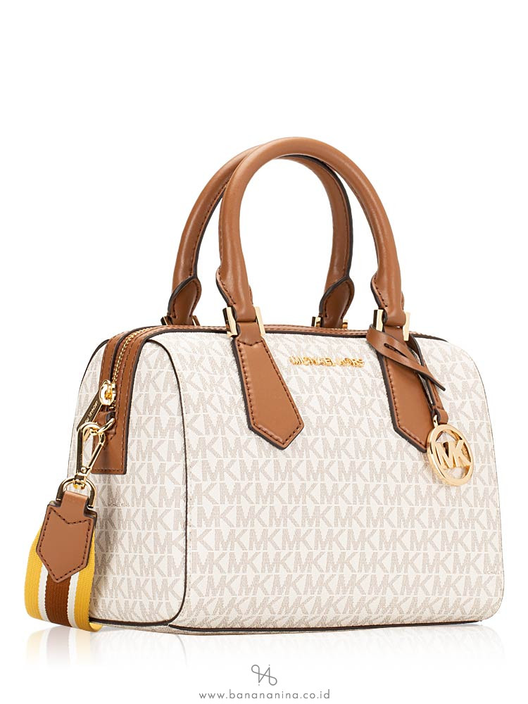 MICHAEL KORS Hayes Monogram Small Duffle Vanilla Luggage