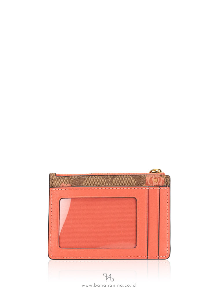 COACH 67534 Signature Tossed Peony Mini Skinny Khaki Pink Multi