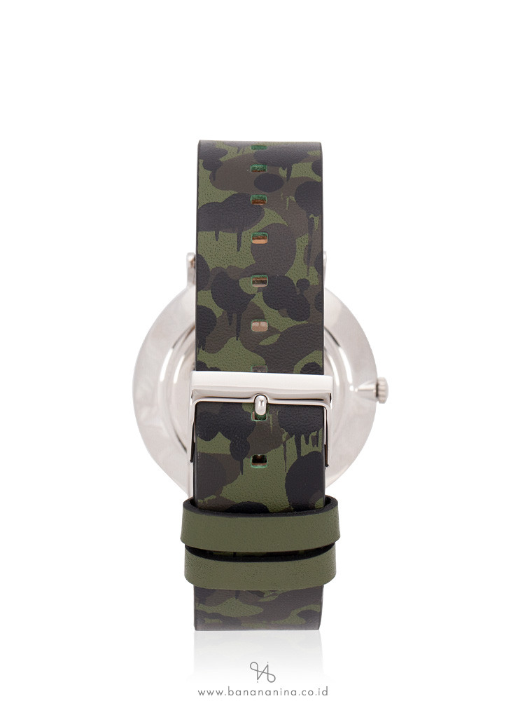 COACH Men 14602154 Charles Leather Strap Camo Green