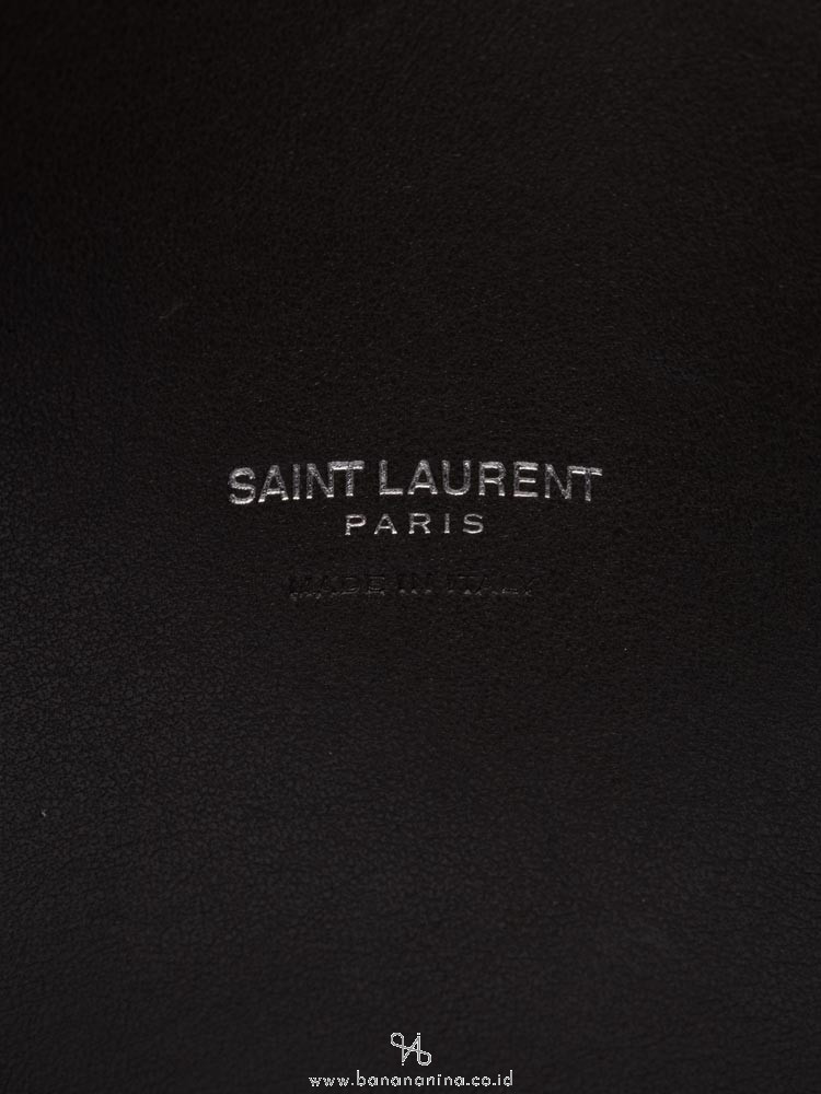 SAINT LAURENT Calfskin Python Small Sac De Jour Coal