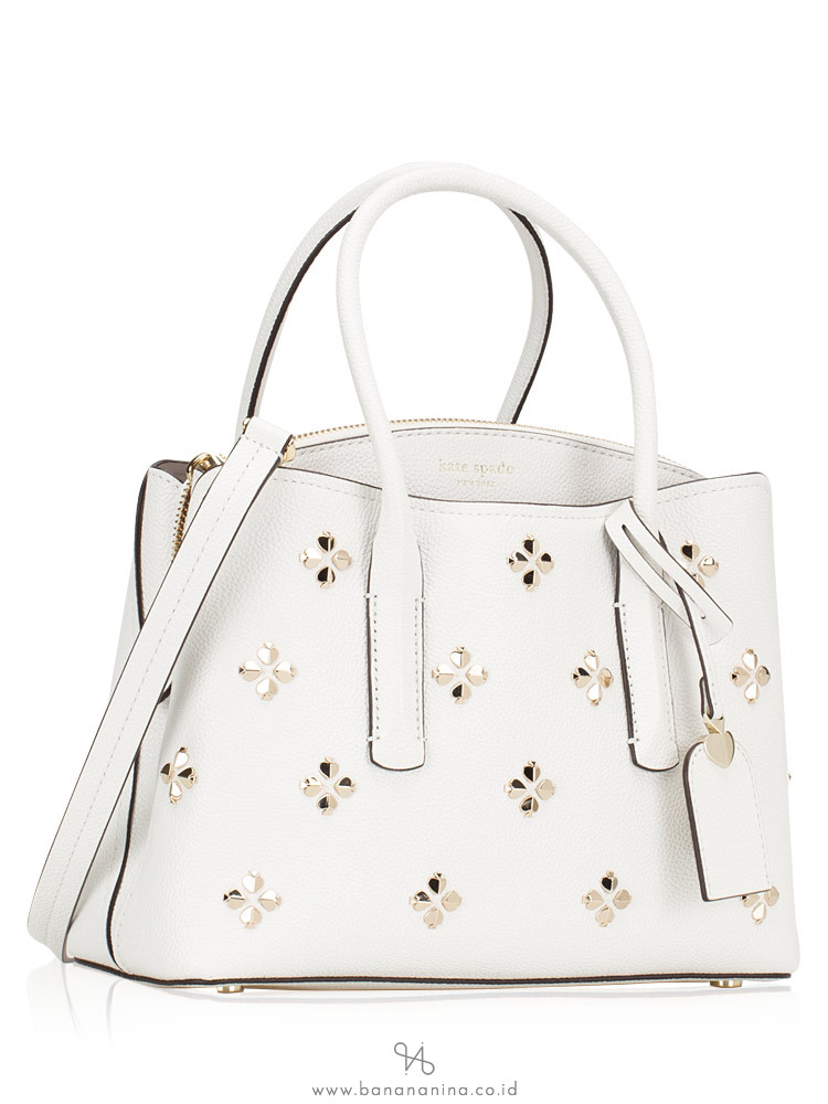 KATE SPADE Margaux Spade Stud Medium Satchel Optic White