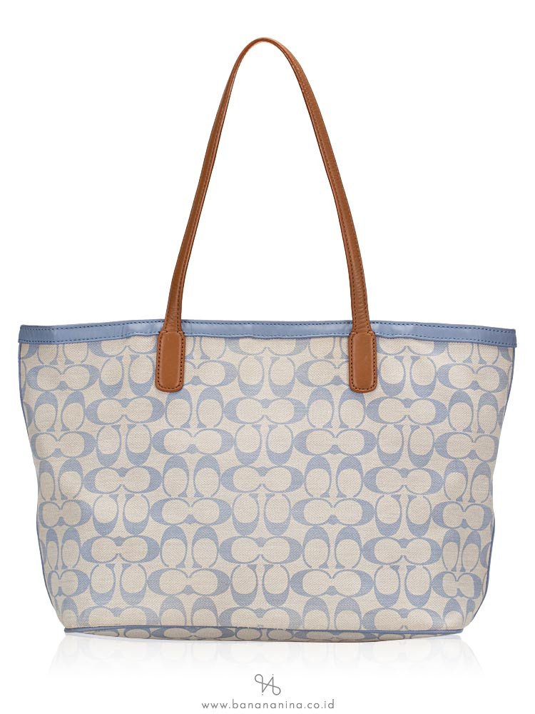 COACH 23107 Legacy Weekend Signature Tote Light Blue