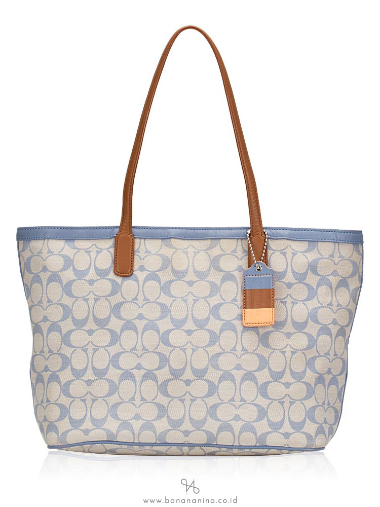COACH 23107 Legacy Weekend Signature Tote Light Blue