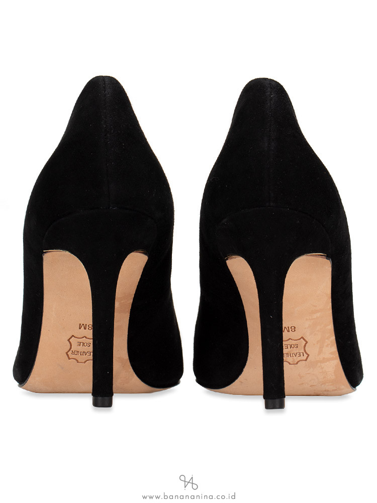 TORY BURCH Elana Suede Pump Black Sz 8