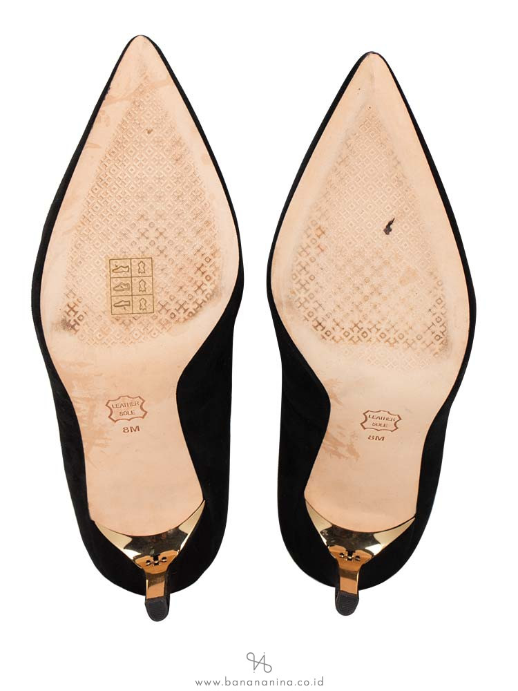 TORY BURCH Elana Suede Pump Black Sz 8
