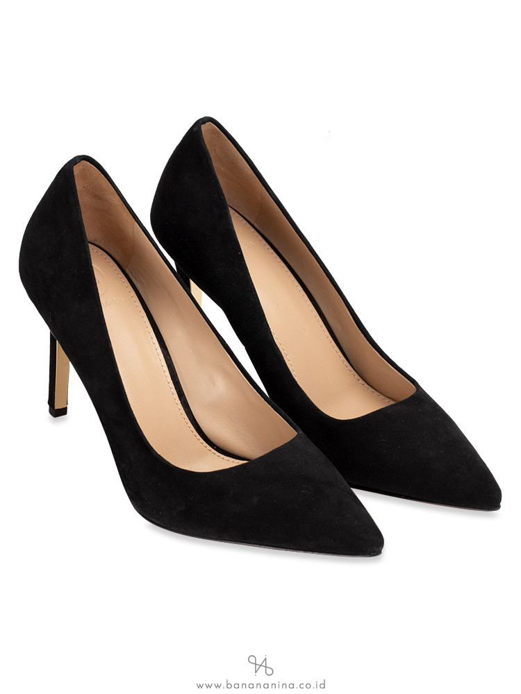 TORY BURCH Elana Suede Pump Black Sz 8