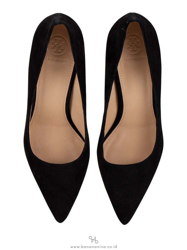 TORY BURCH Elana Suede Pump Black Sz 8