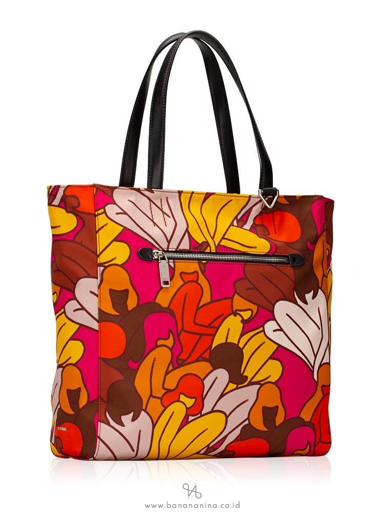 BALLY Wolfson Graffiti Nylon Tote Floral