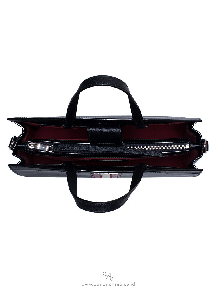 BALLY Scarlets Saffiano Satchel Black
