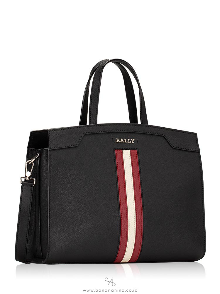 BALLY Scarlets Saffiano Satchel Black
