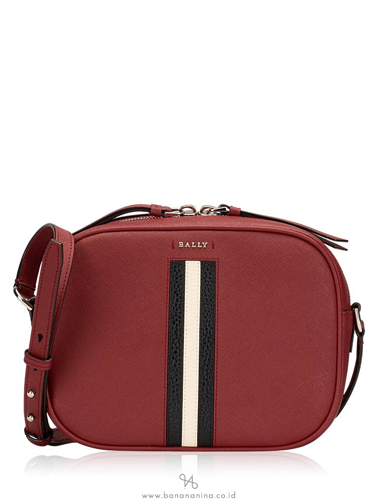 BALLY Sastrid Saffiano Crossbody Garnet