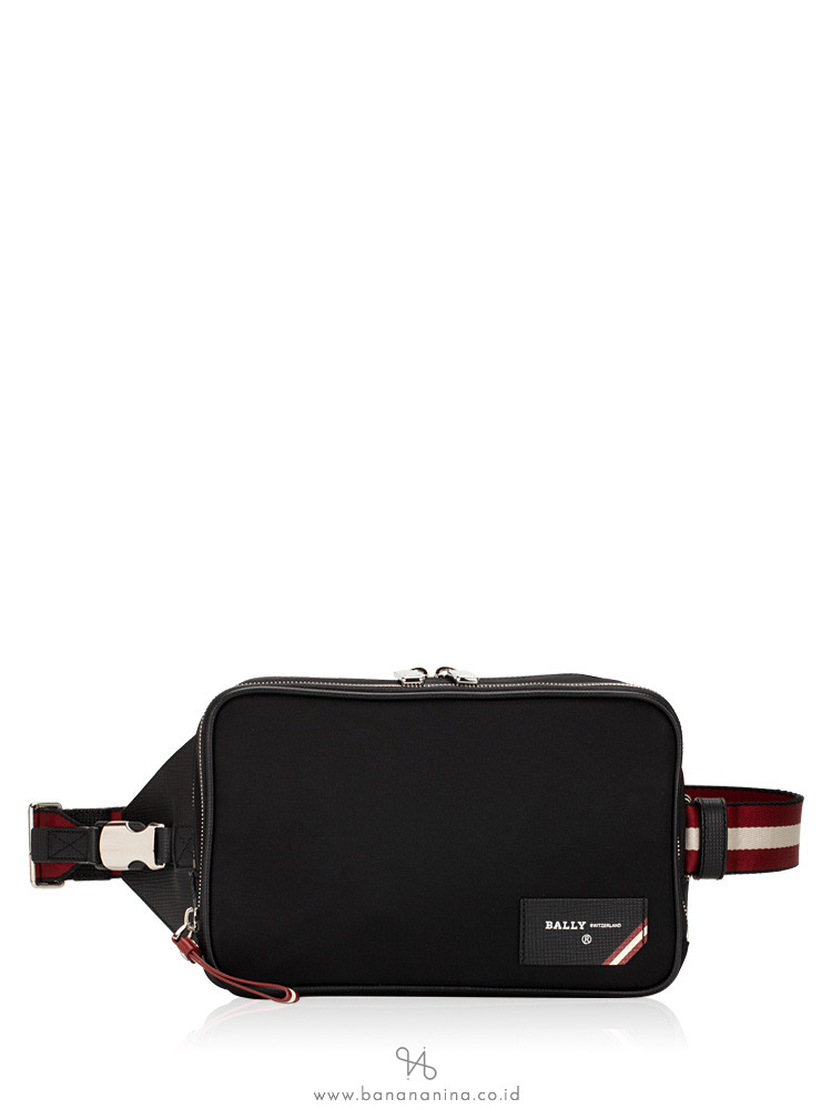 BALLY Men Folys Nylon Waist Bag Black