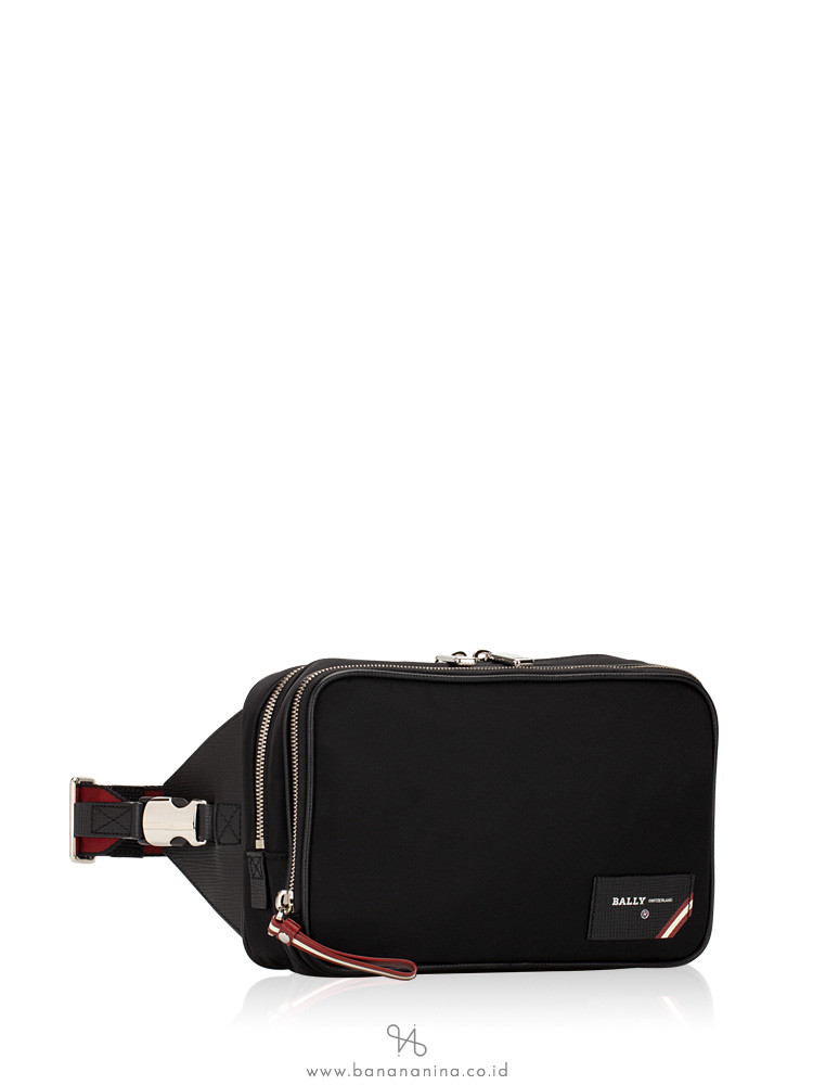 BALLY Men Folys Nylon Waist Bag Black