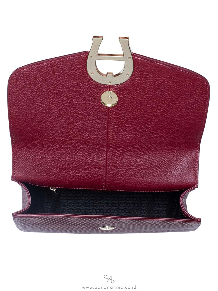 AIGNER Pina Genoveva Leather Crossbody Garnet