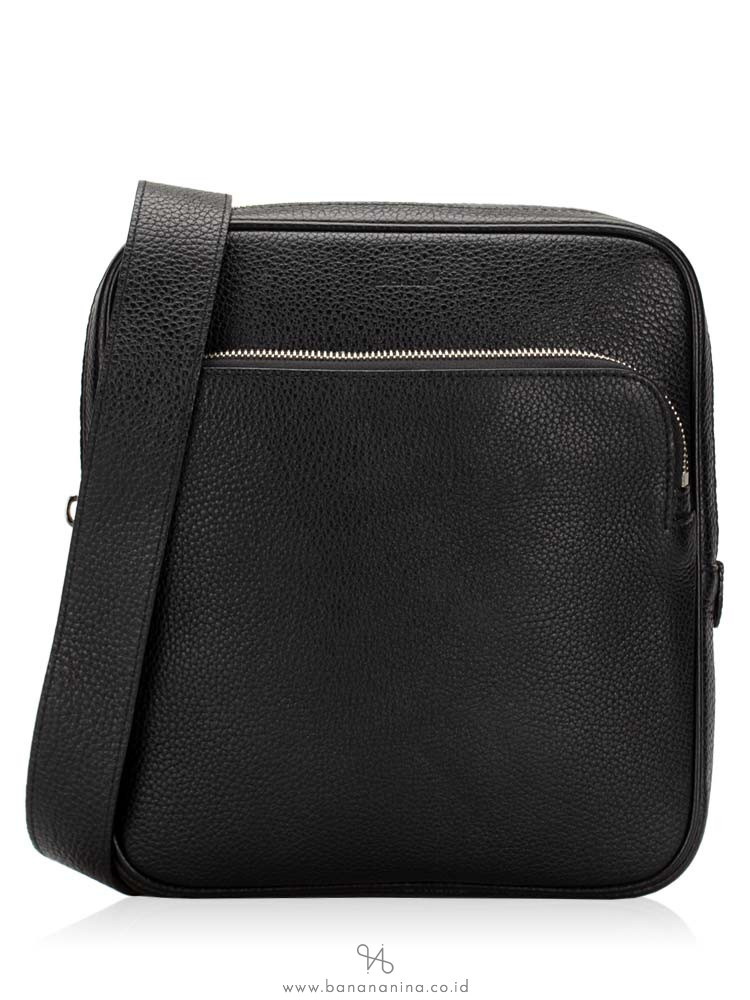 BALLY Men Cosmy Leather Messenger Black