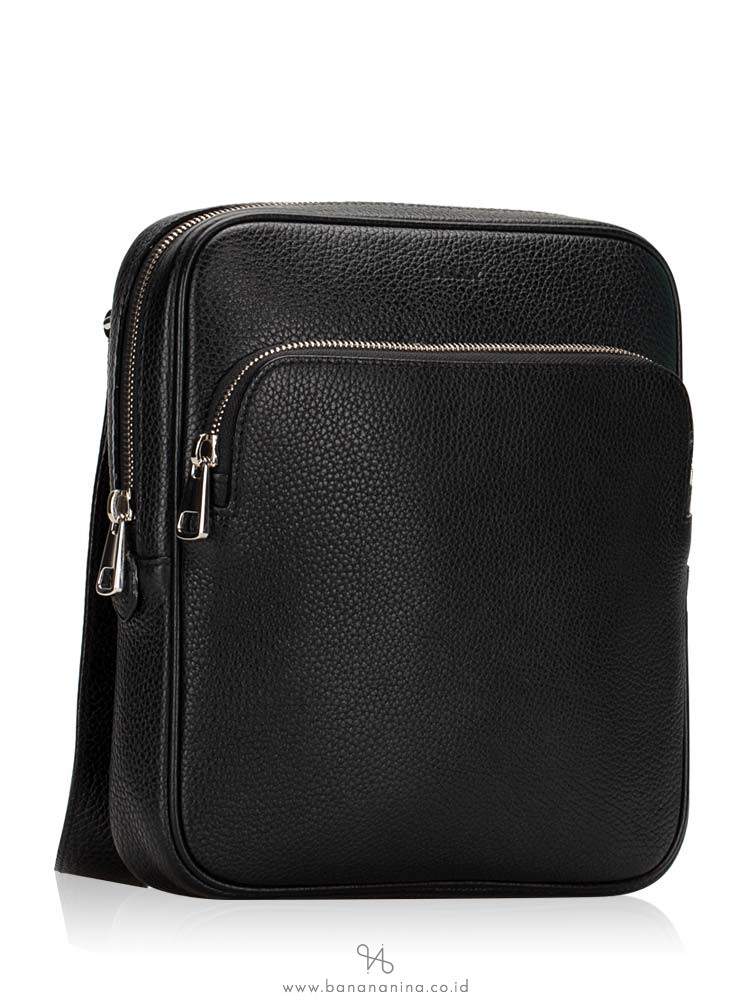 BALLY Men Cosmy Leather Messenger Black