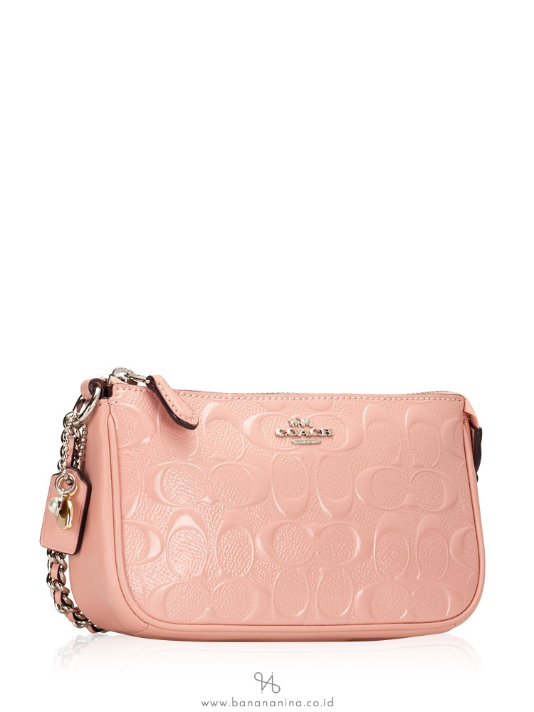 COACH 22698 Signature Debossed Patent Large Wristlet Petal