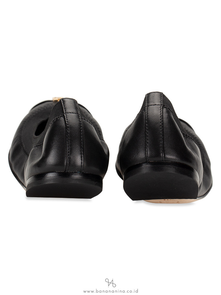 TORY BURCH Jolie Leather Flats Black Sz 7