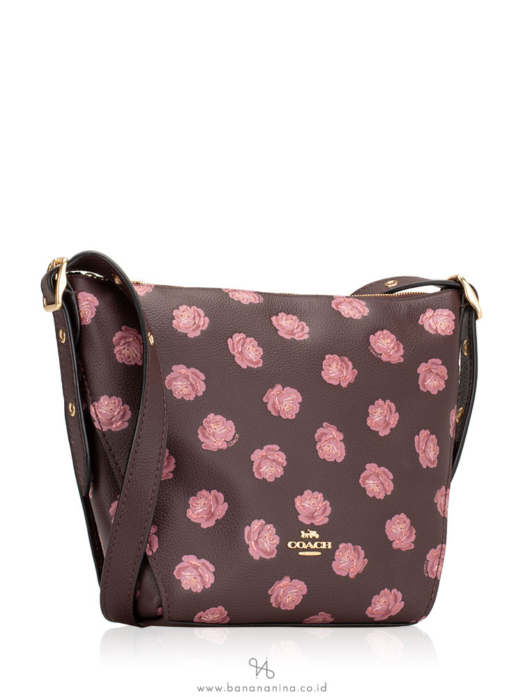 COACH 39697 Rose Print Small Dufflette Oxblood