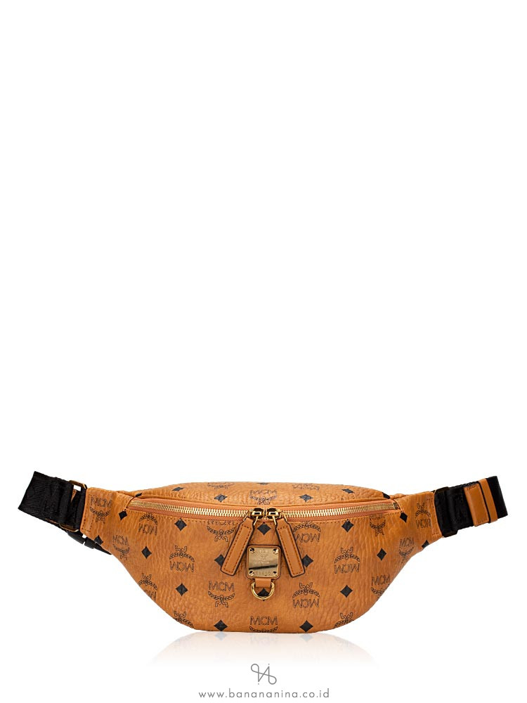 MCM Visetos Fursten Belt Bag Cognac