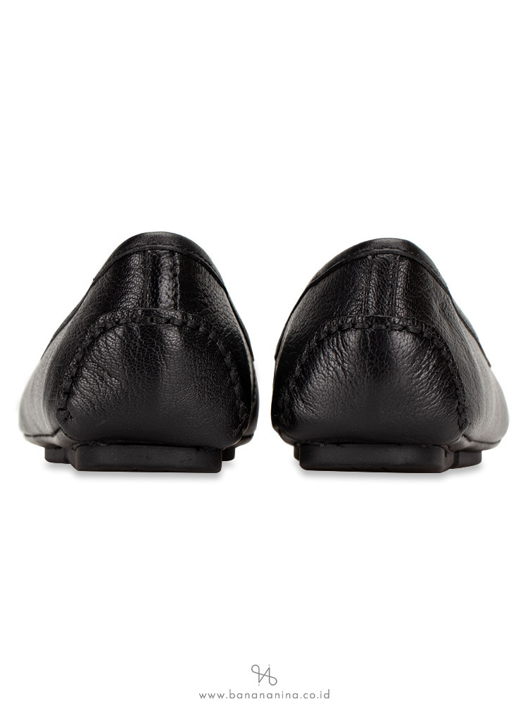 MICHAEL KORS Lillie Leather Flats Black Silver Sz 9